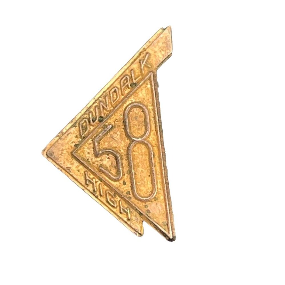 Vintage Dundalk High School 1958 Charm Fob Key Pendant 1958 Gold Tone